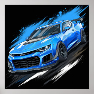 Chevrolet Camaro ZL1 Chevy Muscle Car Art Poster ポスター