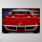 Chevrolet Corvette C3 red ポスター (正面)