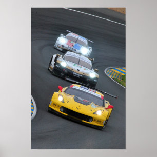 Chevrolet Corvette C7.R no63 24時間ルマン ポスター