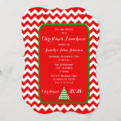 Chevronのクリスマスランチョン招待状 招待状 (正面/裏面)