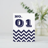 Chevronの結婚テーブル番号カード ポストカード (スタンド正面)
