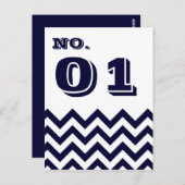Chevronの結婚テーブル番号カード ポストカード (正面/裏面)
