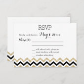 ChevronウェディングエレガントRSVPカード 出欠カード (正面/裏面)