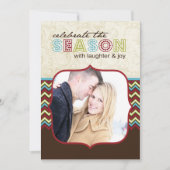 Chevronクリスマスフォトカードテンプレート シーズンカード (正面)