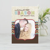 Chevronクリスマスフォトカードテンプレート シーズンカード (スタンド正面)