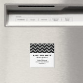 Chevronグリッター保存する日付マグネット、シルバー マグネット (インサイチュ (食洗機))