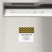 Chevronグリッター日付磁石、黄色を保存 マグネット (インサイチュ (食洗機))