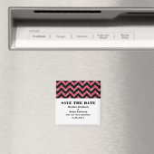 ChevronグリッターSave the Date Magnet, Pink マグネット (インサイチュ (食洗機))