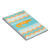 Chevronノートブックのオレンジゲータパーソナライズされたー ノートブック (右側)