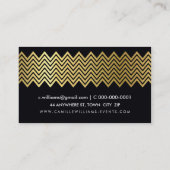 CHEVRONパタモダンーン金ゴールドフォイルのジオ・ブラック 名刺 (裏面)