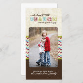 Chevronモダン Christmasフォトカード(4x8) シーズンカード (正面/裏面)