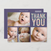 Chevron写真アステカベビーありがとうポストカード 案内ポストカード (正面/裏面)