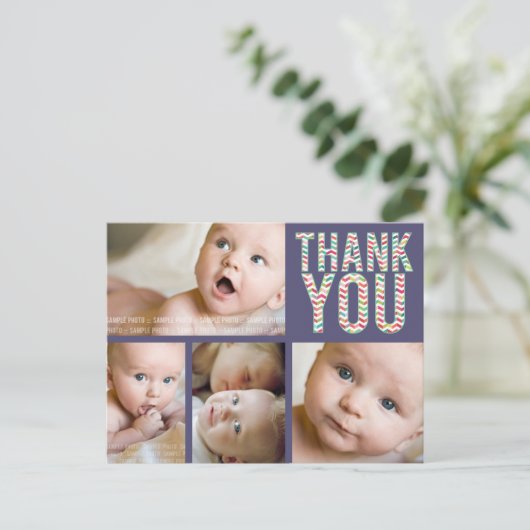 Chevron写真アステカベビーありがとうポストカード 案内ポストカード (スタンド正面)