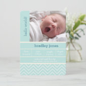 Chevron写真モダン生誕通知カード 案内状 (スタンド正面)