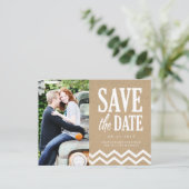 Chevron素朴とKraft紙日付を保存 案内ポストカード (スタンド正面)