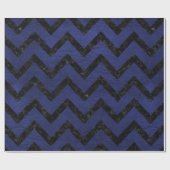CHEVRON9黒い大理石及び青い革(R) ラッピングペーパー (フラット)