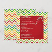 Chevron バースデーパーティーデザイン 招待状 (正面/裏面)
