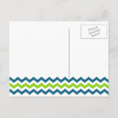 Chevron モダン Zig-Zag日付の保存 案内ポストカード (裏面)