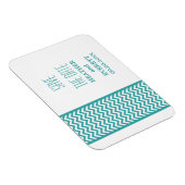 Chevron 縁ど Save the Date Magnet, ティール(緑がかった色) マグネット (右側)
