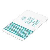 Chevron 縁ど Save the Date Magnet, ティール(緑がかった色) マグネット (左側)