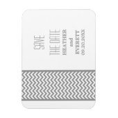 Chevron 縁ど Save the Date Magnet, Gray マグネット (縦)