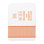 Chevron 縁ど Save the Date Magnet, Orange マグネット (縦)