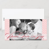 Chevron and Script Holiday Photo Card シーズンカード (正面/裏面)