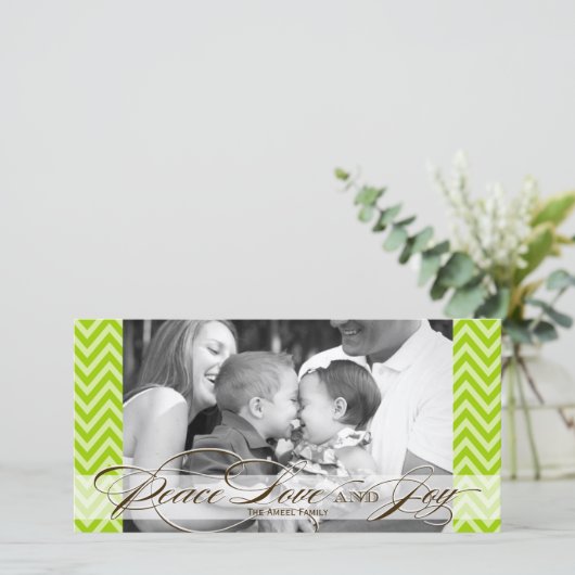 Chevron and Script Holiday Photo Card シーズンカード (スタンド正面)