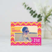Chevron bright photo 21st birthdayパーティー招待状 招待状 (スタンド正面)