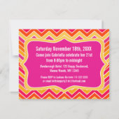 Chevron bright photo 21st birthdayパーティー招待状 招待状 (裏面)