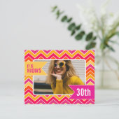 Chevron bright photo 30th birthdayパーティー招待状 招待状 (スタンド正面)