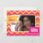 Chevron bright photo 60th birthday party招待状 招待状 (正面)