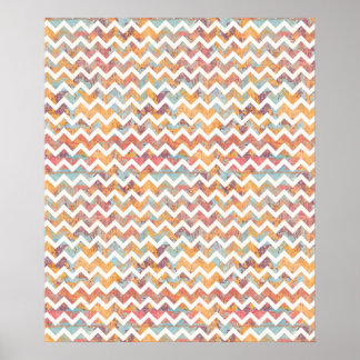 Chevron Bright with Artistテクスチグランジャ ポスター