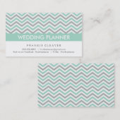 CHEVRON BUSINESS はっきりした CARD :: モダンパステルミント 名刺 (正面/裏面)
