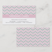 CHEVRON BUSINESS はっきりした CARD :: モダン pastel pink 名刺 (正面/裏面)