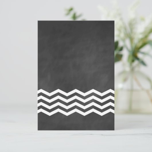 Chevron Chalkboard RSVP。 出欠カード (スタンド正面)