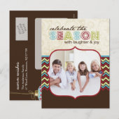 Chevron Christmas Photo Postcards シーズンポストカード (正面/裏面)