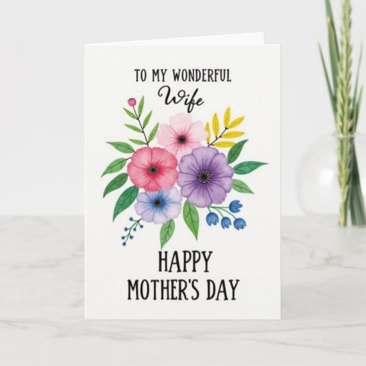 Chevron Floral 妻の日 カード (正面)