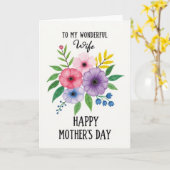 Chevron Floral 妻の日 カード (黄色い花)