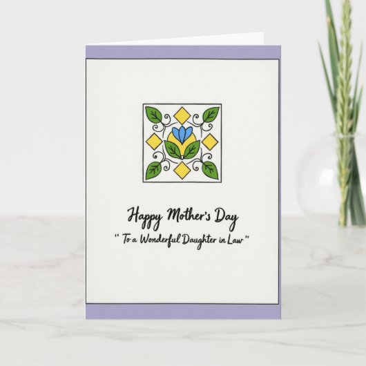 Chevron Floral 母の日 カード (正面)