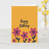 Chevron Flower 誕生日カード カード (黄色い花)