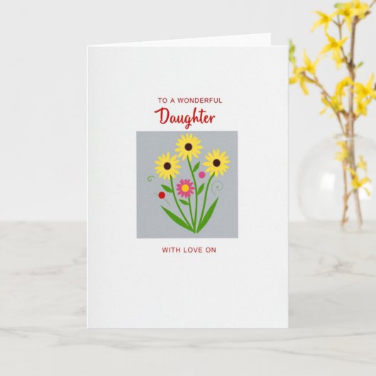Chevron Flower Sentiment カード (黄色い花)