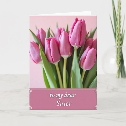 Chevron Flowers Sister Card カード (正面)
