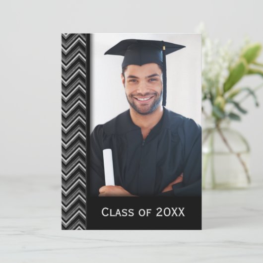 Chevron Frame With Graduation Photo 招待状 (スタンド正面)