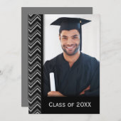 Chevron Frame With Graduation Photo 招待状 (正面/裏面)