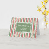 Chevron Friend & Family Merry Christmas カード (黄色い花)