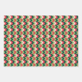 Chevron Geometric Christmas Red Green and Pink ラッピングペーパーシート (正面3)