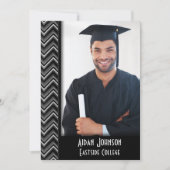Chevron Graduation Photo Frame Invite 招待状 (正面)