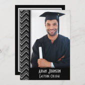 Chevron Graduation Photo Frame Invite 招待状 (正面/裏面)