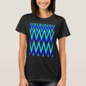 Chevron In Deep Blue Lime Green Zigzags Tシャツ (正面)